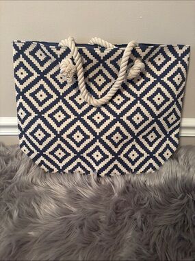 Summer & Rose Canvas Tote with Rope Handles
